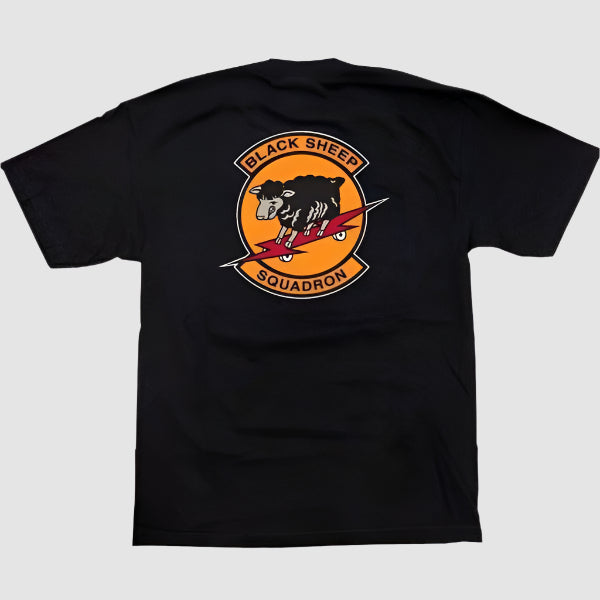 Black Sheep Squadron Tee Black-Black Sheep Skate Shop