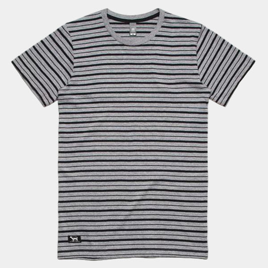 Black Sheep Staple Stripe Tee Athletic Heather - Black-Black Sheep Skate Shop