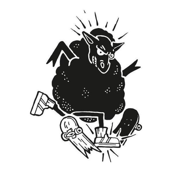 Black Sheep Stay Focused Tee White-Black Sheep Skate Shop