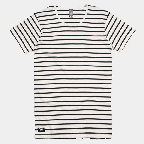 Black Sheep Wire Stripe Tee Natural - Black-Black Sheep Skate Shop