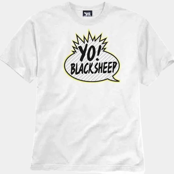Black Sheep Yo! Tee White-Black Sheep Skate Shop