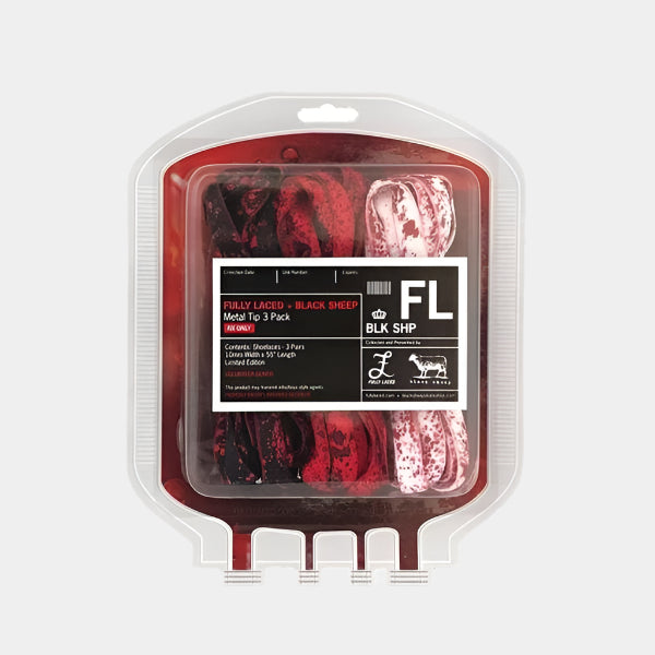 Black Sheep x Fully Laced "Wolf in Sheep's Clothing" Blood Laces 3-Pack-Black Sheep Skate Shop