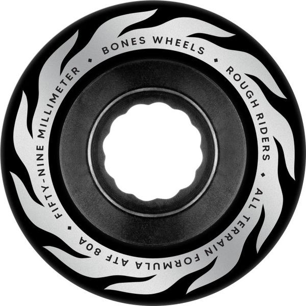Bones Wheels Eternal Flame Rough Riders ATF 80a 59mm Black-Black Sheep Skate Shop