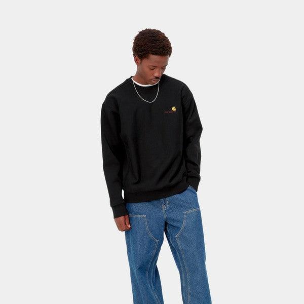 Carhartt WIP American Script Crewneck Sweatshirt Black-Black Sheep Skate Shop
