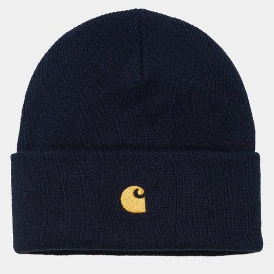 Carhartt WIP Chase Beanie Dark Navy - Gold-Black Sheep Skate Shop