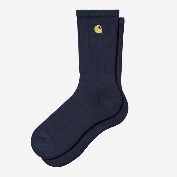 Carhartt WIP Chase Crew Socks Air Force Blue-Black Sheep Skate Shop