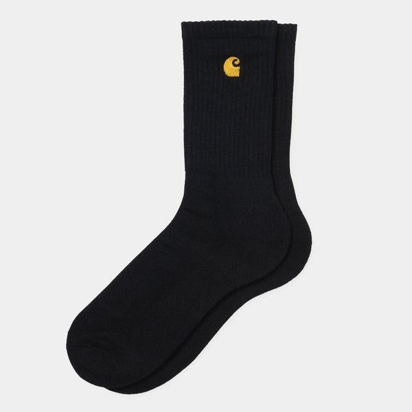 Carhartt WIP Chase Crew Socks Black - Gold-Black Sheep Skate Shop