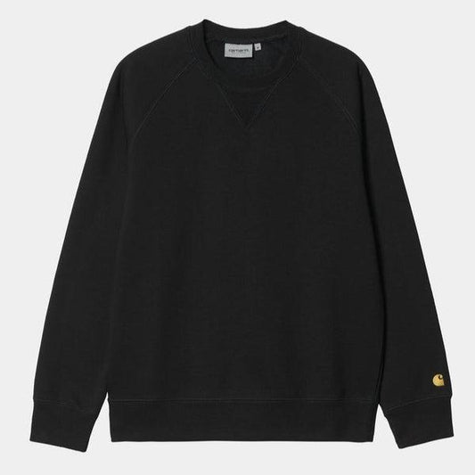 Carhartt WIP Chase Crewneck Sweatshirt Black - Gold-Black Sheep Skate Shop