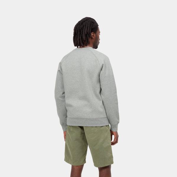 Carhartt WIP Chase Crewneck Sweatshirt Grey Heather - Gold-Black Sheep Skate Shop
