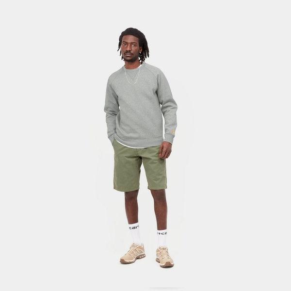 Carhartt WIP Chase Crewneck Sweatshirt Grey Heather - Gold-Black Sheep Skate Shop