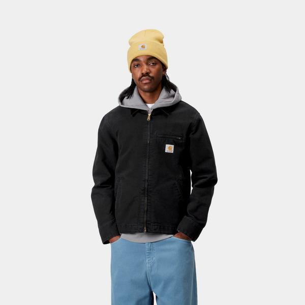 Carhartt WIP Detroit Jacket Spring Stone Canvas Unlined Black - Black-Black Sheep Skate Shop