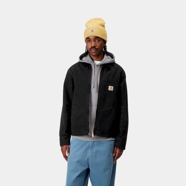 Carhartt WIP Detroit Jacket Spring Stone Canvas Unlined Black - Black-Black Sheep Skate Shop