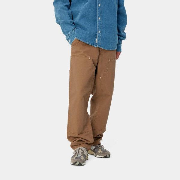 Carhartt WIP Double Knee Pant Hamilton Brown Rinsed Dearborn Canvas-Black Sheep Skate Shop