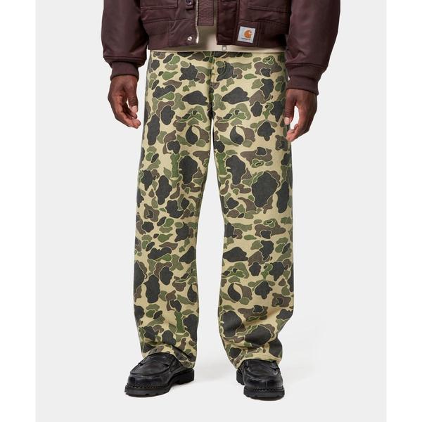 Carhartt WIP Duck Single Knee Pant Green Camo Duck Stone Washed-Black Sheep Skate Shop