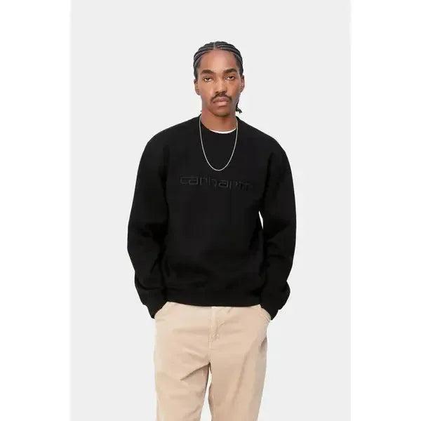Carhartt WIP Embroidered Crewneck Sweatshirt Black - Black-Black Sheep Skate Shop