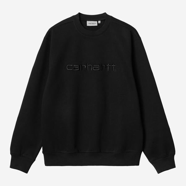 Carhartt WIP Embroidered Crewneck Sweatshirt Black - Black-Black Sheep Skate Shop