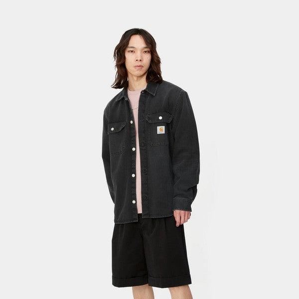 Carhartt WIP Harvey Shirt Jacket Black Dark Used Wash-Black Sheep Skate Shop