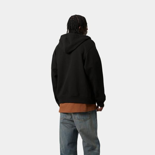 Carhartt WIP Hooded American Script Zip Jacket Black-Black Sheep Skate Shop
