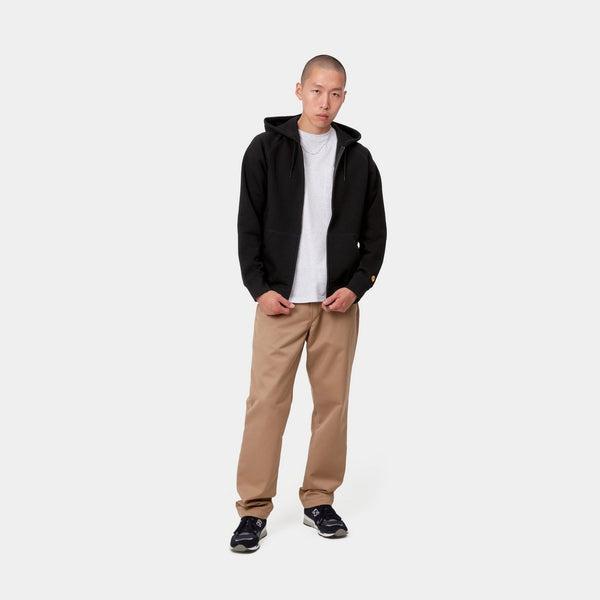 Carhartt WIP Hooded Chase Fleece Jacket Black - Gold-Black Sheep Skate Shop