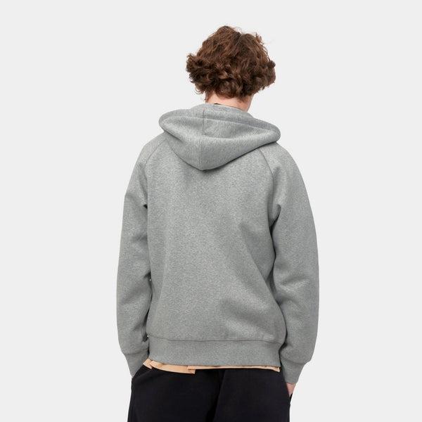 Carhartt WIP Hooded Chase Fleece Jacket Grey Heather - Gold-Black Sheep Skate Shop