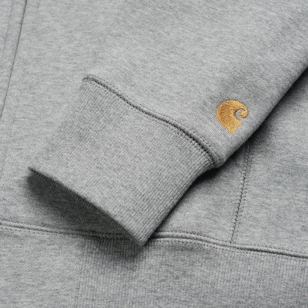 Carhartt WIP Hooded Chase Fleece Jacket Grey Heather - Gold-Black Sheep Skate Shop