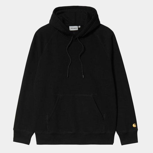 Carhartt WIP Hooded Chase Sweatshirt Black - Gold-Black Sheep Skate Shop