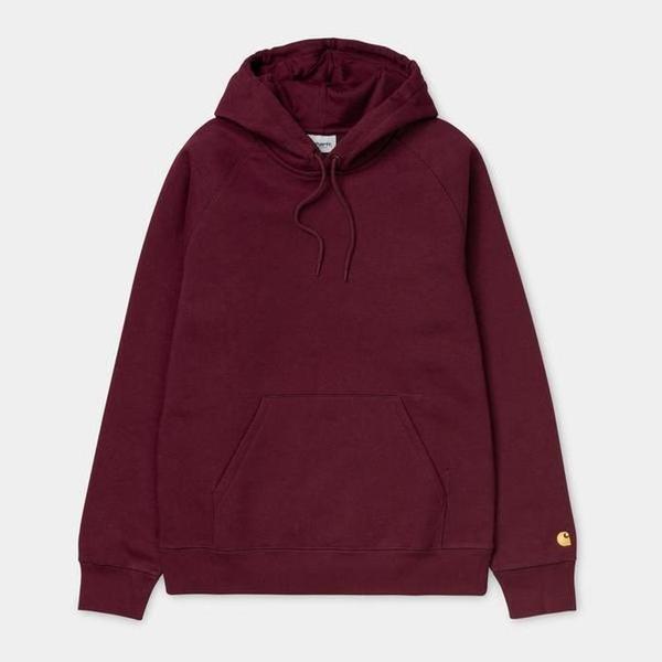 Carhartt WIP Hooded Chase Sweatshirt Bordeaux Gold