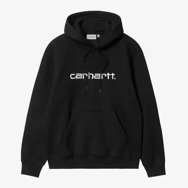 Carhartt WIP Hooded Embroidered Sweatshirt Black - White-Black Sheep Skate Shop