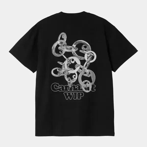 Carhartt WIP Linked Charms T-Shirt Black - Silver-Black Sheep Skate Shop