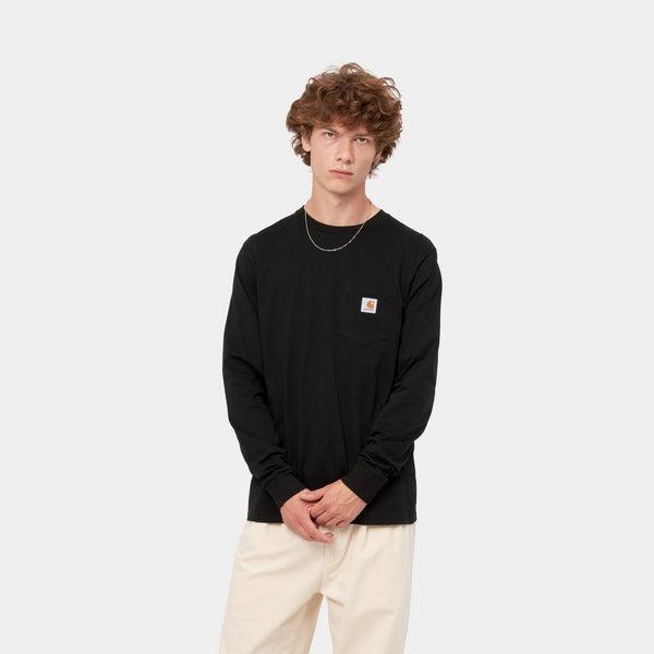 Carhartt WIP Long Sleeve Pocket T-Shirt Black-Black Sheep Skate Shop