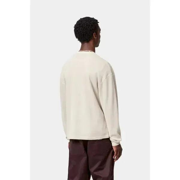 Carhartt WIP Long Sleeve Vista Waffle T-Shirt Fleur De Sel Garment Dyed-Black Sheep Skate Shop