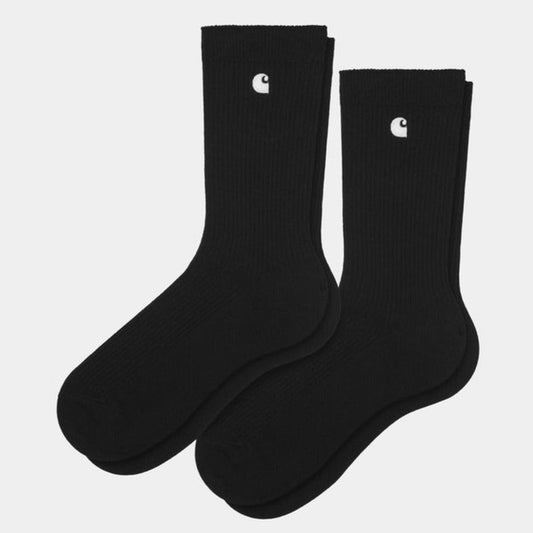 Carhartt WIP Madison Crew Socks 2 Pack Black - White-Black Sheep Skate Shop