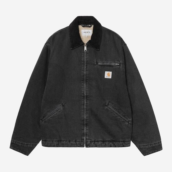 Carhartt WIP OG Detroit Jacket Lined Black - Black Stone Washed Denim-Black Sheep Skate Shop