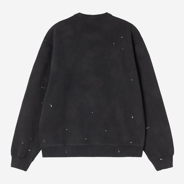 Carhartt WIP Painter Crewneck Sweatshirt Destroy Wash Splatter Black-Black Sheep Skate Shop