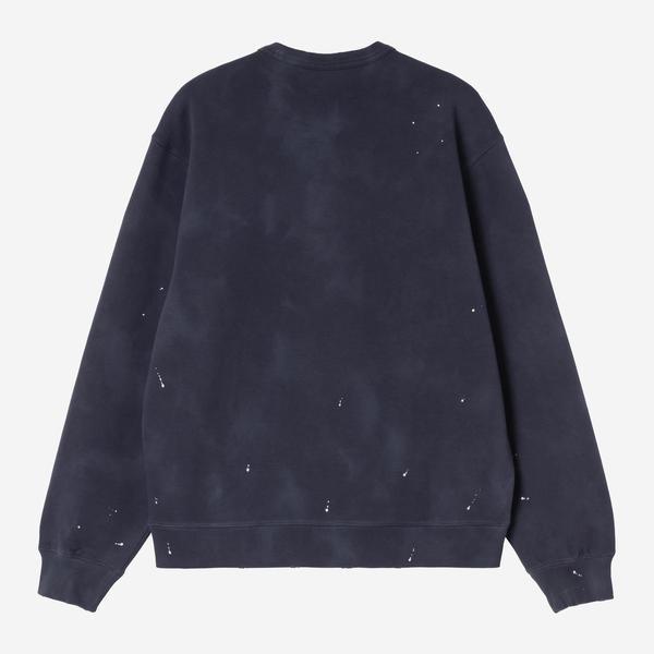Carhartt WIP Painter Crewneck Sweatshirt Destroy Wash Splatter Dark Navy-Black Sheep Skate Shop
