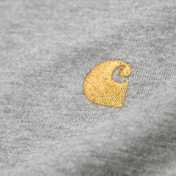 Carhartt WIP S/S Chase T-Shirt Grey Heather - Gold-Black Sheep Skate Shop