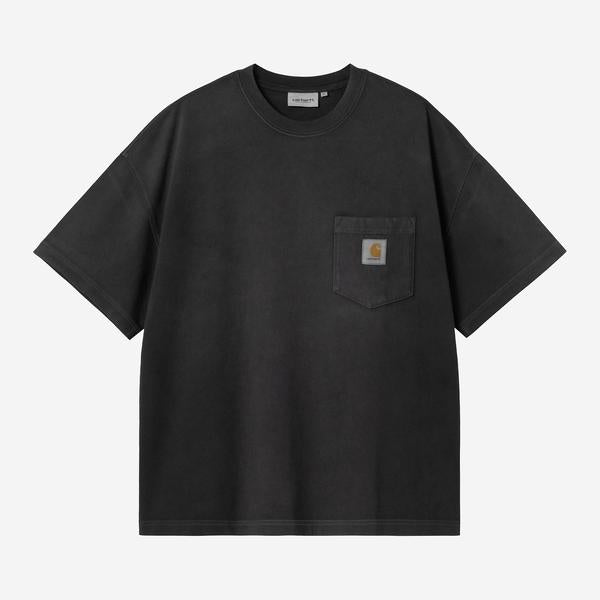 Carhartt WIP S/S Hudson Pocket T-Shirt Black (Chalk Wash)-Black Sheep Skate Shop