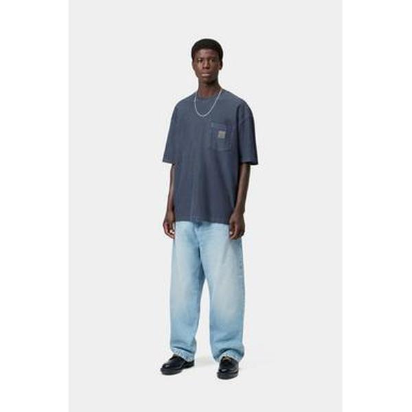 Carhartt WIP S/S Loose Pocket T-Shirt Garment Dyed Dark Navy-Black Sheep Skate Shop