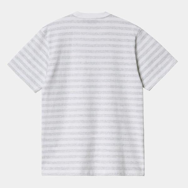 Carhartt WIP Scotty Stripe Pocket T-Shirt Ash Heather White-Black Sheep Skate Shop