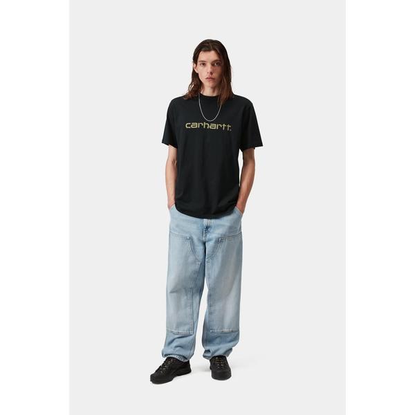 Carhartt WIP Script T-Shirt Deep Night - Gentle Green-Black Sheep Skate Shop