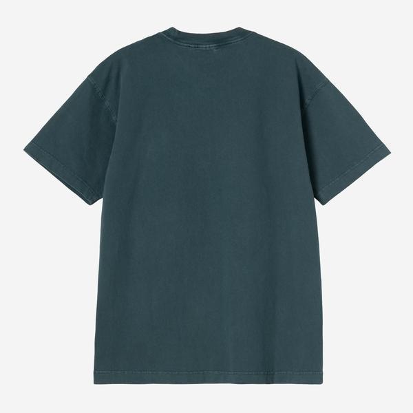 Carhartt WIP Vista T-Shirt Deep Lagoon Garment Dyed-Black Sheep Skate Shop