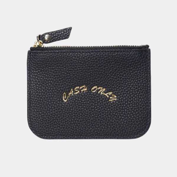 Cash Only Leather Zip Wallet Black-Black Sheep Skate Shop