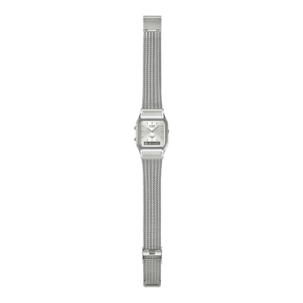 Casio Analog - Digital Vintage Watch AQ230EM-7A White - Silver-Black Sheep Skate Shop