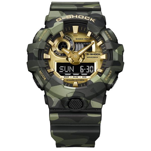 Casio G-Shock Analog-Digital Watch GA700CMG-3A Camo - Gold-Black Sheep Skate Shop