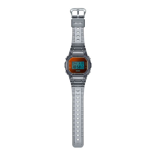 Casio G-Shock Digital Watch DW5600TLS-8 Translucent Grey - Orange-Black Sheep Skate Shop
