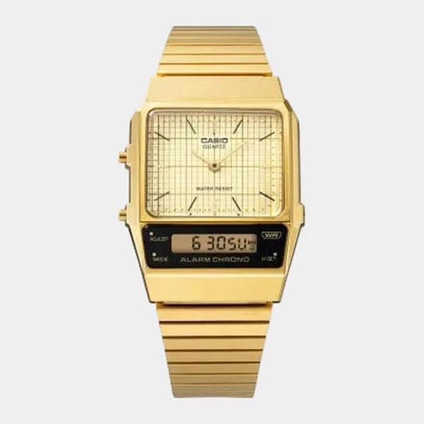 未使用品 CASIOTRON CASIO 31CGS-10 　ゴールド CASIO - CASIOTRON デジタル腕時計 ゴールド ビンテージ 76CGS-41の