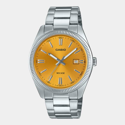 Casio Vintage Collection Analog Watch MTP1302D-9AVT Silver - Orange-Black Sheep Skate Shop