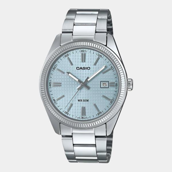 Casio Vintage Collection Analog Watch MTP1302PEC-2A Silver - Grid-Black Sheep Skate Shop