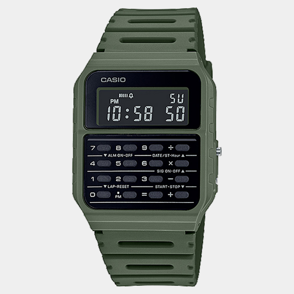 Casio Vintage Collection Digital Data Bank Watch CA53WF-3B Vintage Green-Black Sheep Skate Shop