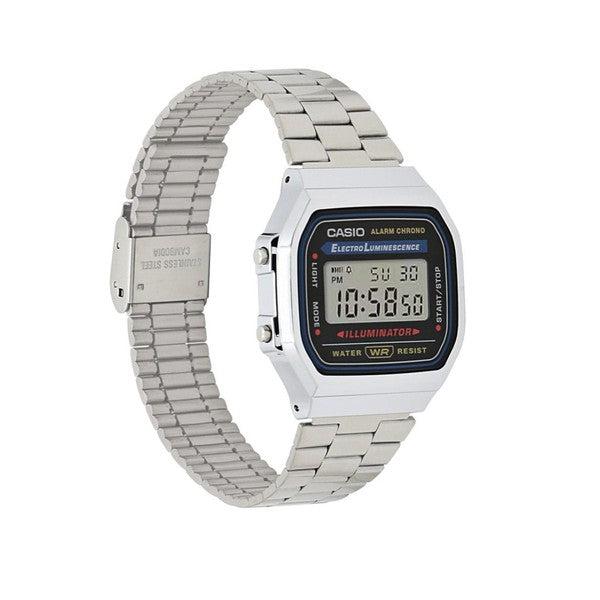Casio Vintage Collection Digital Watch A168W-1 Silver-Black Sheep Skate Shop
